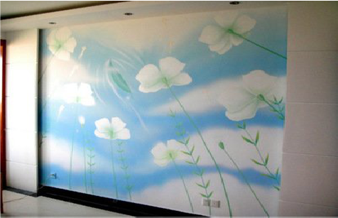 通许画墙绘怎么画好白云的蓬松感?