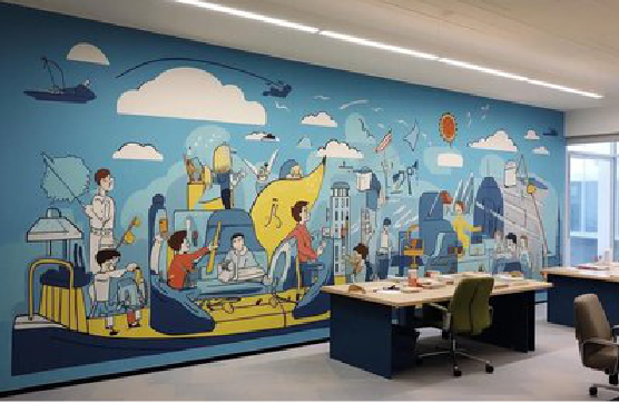 通许办公室墙绘的特点。