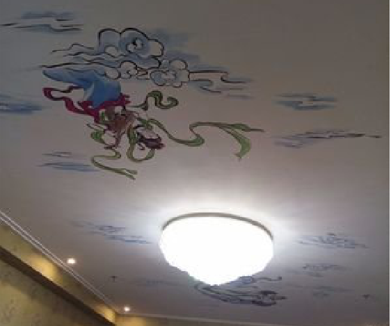 通许如何快速绘制天花板上的手绘墙?