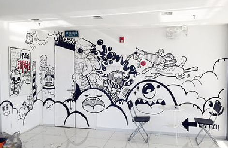 通许手绘墙并非传统涂鸦。